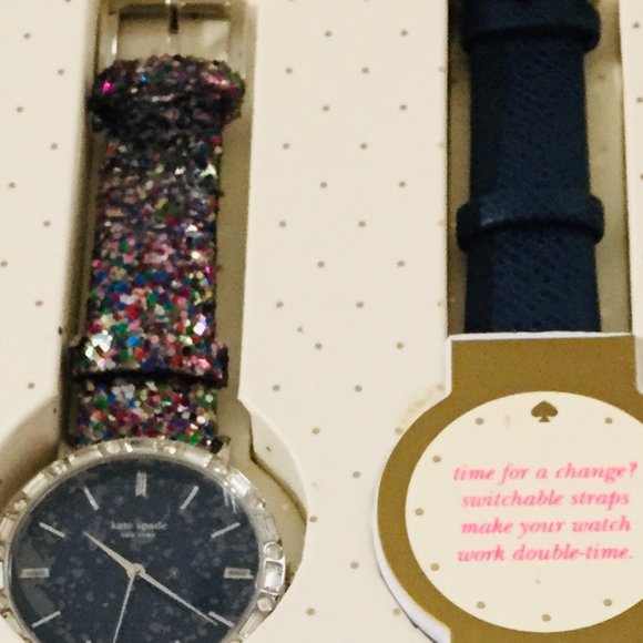 Kate Spade Blue Dial Leather Bands Watch Set - Picture 4 of 4